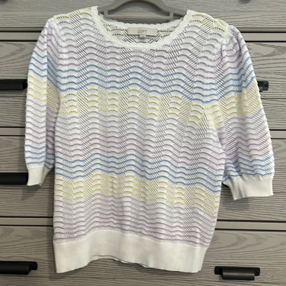 NWOT LOFT Puffed Short Sleeved Sweater